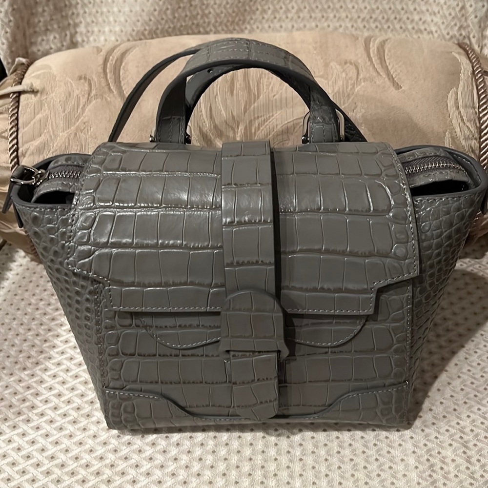 COPY - SENREVE Mini Maestra Croc Embossed Storm Silver